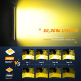 Nilight 20 Inch 420W 42000LM Triple Row Spot Flood Amber LED Light Bar Kit | 16AWG Wire 3 pin Switch, view 5