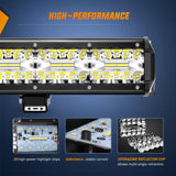 Nilight 20 Inch 420W 42000LM Triple Row Spot Flood LED Light Bar W/ Front License Plate Frame Bracket | 16AWG Wire 5Pin Switch, view 2