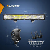Nilight 20 Inch 420W 42000LM Triple Row Spot Flood LED Light Bar W/ Front License Plate Frame Bracket | 16AWG Wire 5Pin Switch, view 6