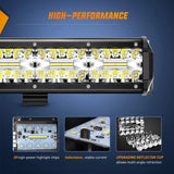 Nilight 20 Inch 420W 42000LM Triple Row Spot Flood LED Light Bar | Horizontal Bar Clamp Mount | 16AWG Wire 3Pin Switch, view 3