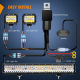Nilight 20 Inch 420W Amber White Strobe Spot Flood LED Light Bar Kit | 2PCS 4 Inch 60W Light Pods | 16AWG Wire 3 Leads, view 5