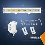 Nilight 20 Inch 420W Spot Flood Combo White Case Led Light Bar, view 2