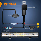 Nilight 20 Inch 420W Triple Row Amber White Strobe Spot Flood LED Light Bar | 16AWG Wire, view 4