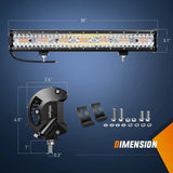 Nilight 20 Inch 420W Triple Row Amber White Strobe Spot Flood LED Light Bar | 16AWG Wire, view 6