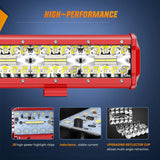 Nilight 20 Inch 420W Triple Row Red Case Spot Flood LED Light Bar | 16AWG Wire 3Pin Switch, view 2