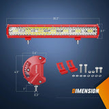 Nilight 20 Inch 420W Triple Row Red Case Spot Flood LED Light Bar | 16AWG Wire 3Pin Switch, view 5