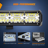 Nilight 20Inch 420W Triple Row Spot Flood Combo Led Light Bar Work Driving Lamp 4Pcs 4Inch 60W Cube LED Pods Lights with Wiring Harness Kit for Trucks Jeeps ATVs UTVs Motorcycles Ships Yachts-5 Leads, view 5