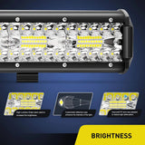 Nilight 20 Inch 420W Triple Row Spot Flood Led Light Bar | 4Pcs 4 Inch 60W Triple Row Combo Light Pods, view 3