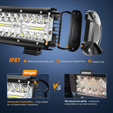 Nilight 20 Inch 420W Triple Row Spot Flood Led Light Bar, view 5