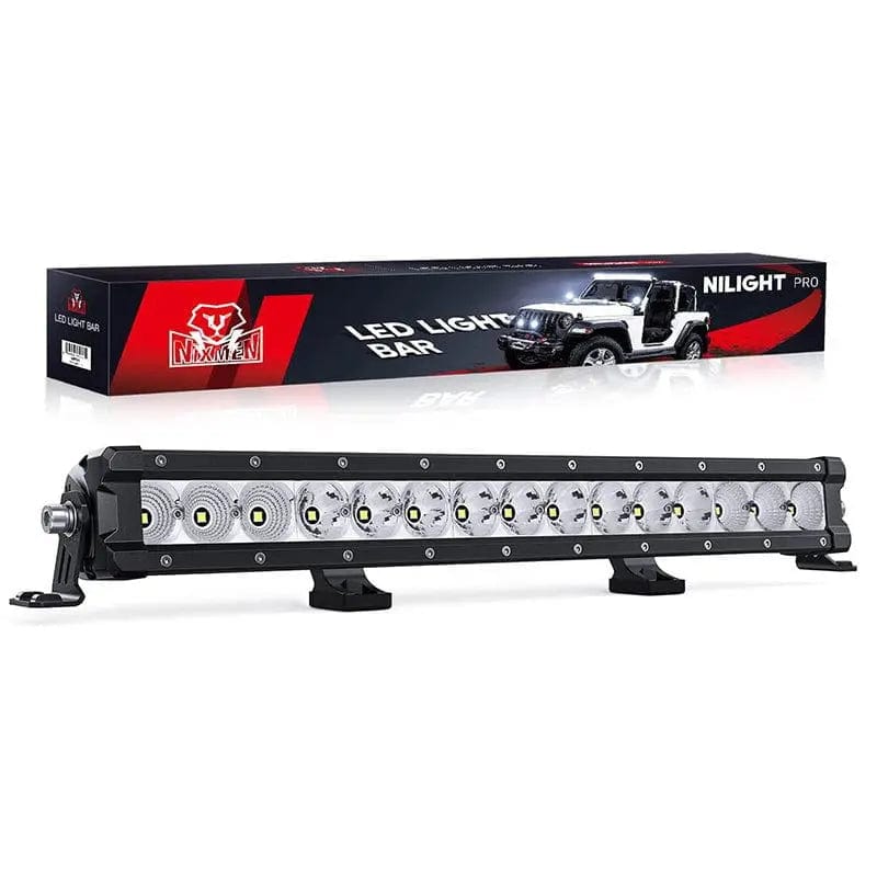Nilight 20 Inch 75W 9000LM Osram P8-5W Chips Slim Spot Flood LED Light Bar
