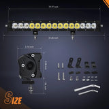 Nilight 20 Inch 75W 9000LM Osram P8-5W Chips Slim Spot Flood LED Light Bar, view 2