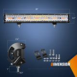 Nilight 20Inch Off-Road LED Light Bar, 420W 3 Lighting Modes (White/Amber/White&Amber) Driving Fog Light Spot Flood Lights with 16AWG Wiring Harness for Truck Car ATV SUV Jeep Boat, view 2
