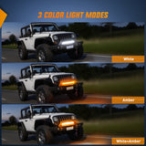 Nilight 20Inch Off-Road LED Light Bar, 420W 3 Lighting Modes (White/Amber/White&Amber) Driving Fog Light Spot Flood Lights with 16AWG Wiring Harness for Truck Car ATV SUV Jeep Boat, view 3