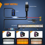 Nilight 20Inch Off-Road LED Light Bar, 420W 3 Lighting Modes (White/Amber/White&Amber) Driving Fog Light Spot Flood Lights with 16AWG Wiring Harness for Truck Car ATV SUV Jeep Boat, view 5