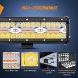 Nilight 20Inch Off-Road LED Light Bar, 420W 3 Lighting Modes (White/Amber/White&Amber) Driving Fog Light Spot Flood Lights with 16AWG Wiring Harness for Truck Car ATV SUV Jeep Boat, view 6