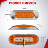 Nilight 20PCS Amber Oval Side Marker Lights 4 LED 3.7 Inch Clearance Lamp IP68 Waterproof DC 12-24V with Chrome Bezel Universal for Car Auto Truck Bus Trailer Boat Deck, view 2