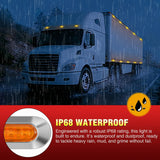 Nilight 20PCS Amber Oval Side Marker Lights 4 LED 3.7 Inch Clearance Lamp IP68 Waterproof DC 12-24V with Chrome Bezel Universal for Car Auto Truck Bus Trailer Boat Deck, view 5