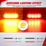 Nilight 20PCS Amber Red Oval Side Marker Lights 4 LED 3.7 Inch Clearance Lamp IP68 Waterproof DC 12-24V with Chrome Bezel Universal for Car Auto Truck Bus Trailer Boat Deck, view 3