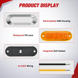 Nilight 20PCS Amber Red Oval Side Marker Lights 4 LED 3.7 Inch Clearance Lamp IP68 Waterproof DC 12-24V with Chrome Bezel Universal for Car Auto Truck Bus Trailer Boat Deck, view 4