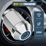 Nilight 20PCS M12X1.5 Lug Nuts Compatible with 2001-2023 Ford Escape | for 2000-2018 Focus 2006-2020 Fusion, Honda Aftermarket Wheels One-Piece Solid Chrome Steel Wheel Nuts Replace, view 5