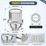 Nilight 20PCS M14x1.5 Lug Nuts Compatible with 2012-2018 Ram 1500 | for 2019-2022 Jeep Wrangler/Gladiator 2011-2024 Grand Cherokee One-Piece Solid Chrome Steel OEM Factory Wheel Nuts Replace, view 2