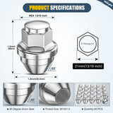 Nilight 20PCS M14x1.5 Lug Nuts Compatible with 2015-2023 Ford Mustang/Edge | for 2020-2023 Explorer 2022-2023 Maverick One-Piece Solid Chrome Steel OEM Factory Wheel Nuts Replace, view 2