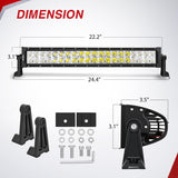 Nilight 22 Inch 120 W LED Light Bar with Yellow Black Covers | Spot Flood Combo Lighting for Off Road Driving Fog Lamp on Motorcycle Van Camper Pickup Golf Cart ATV UTV SUV Truck Boat 4x4, view 2