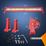 Nilight 33 Inch 420W Triple Row Red Case Spot Flood LED Light Bar | 16AWG Wire 3Pin Switch, view 2