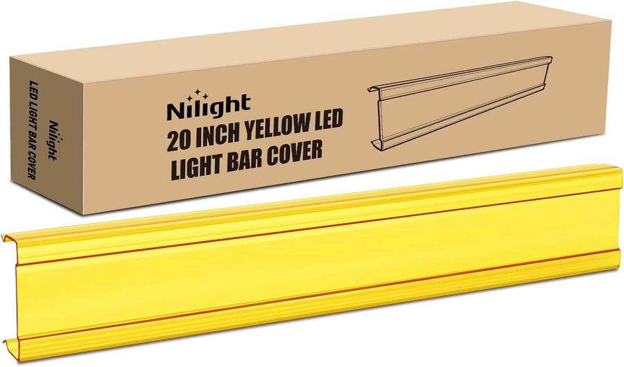 Nilight 22 Inch Spot Flood Combo LED Light Bar Yellow Cover | Protective Durable Polycarbonate Lens, Waterproof Dustproof Scratch-Proof for Side-Mounted Bumper Off Road Driving Fog Lamp