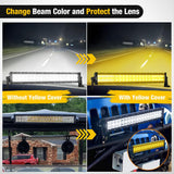 Nilight 22 Inch Spot Flood Combo LED Light Bar Yellow Cover | Protective Durable Polycarbonate Lens, Waterproof Dustproof Scratch-Proof for Side-Mounted Bumper Off Road Driving Fog Lamp, view 5
