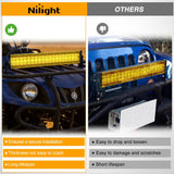 Nilight 22 Inch Spot Flood Combo LED Light Bar Yellow Cover | Protective Durable Polycarbonate Lens, Waterproof Dustproof Scratch-Proof for Side-Mounted Bumper Off Road Driving Fog Lamp, view 6