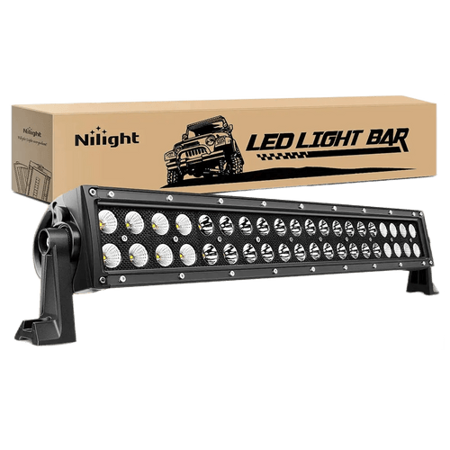 Nilight 22 Inch 120W Double Row Black Spot Flood LED Light Bar
