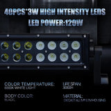 Nilight 22 Inch 120W Double Row Black Spot Flood LED Light Bar, view 2
