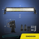 Nilight 22 Inch 120W Double Row Curved Spot Flood LED Light Bar, view 6
