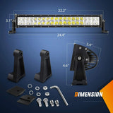 Nilight 22 Inch 120W Double Row Spot Flood LED Light Bar | 2Pcs 4 Inch 18W Flood LED Pods | 16AWG Wire 3Pin Switch, view 2