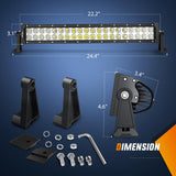 Nilight 22Inch 120W Spot Flood Combo Led Light Bar Off Road Driving Lights Boat Lights Fog Light 12V On/Off 5 Pin Rocker Switch Power 16AWG Wiring Harness Kit-1 Lead for Trucks, view 2