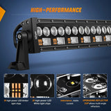 Nilight 22 Inch 150W 15000LM Double Row 7D Lens Spot Flood LED Light Bar | 16AWG DT Wire, view 3