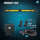 Nilight 22 Inch 19LED Single Row Spot Screw-Less Night Vision LED Light Bar | 16AWG Wire 5Pin Switch, view 2