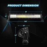Nilight 22 Inch 270W 13500LM Triple Row Amber White Spot Flood LED Light Bar | 16AWG DT Wire, view 2