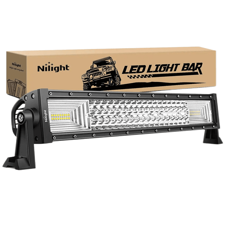 Nilight 22 Inch 270W 27000LM Triple Row Spot Flood LED Light Bar