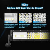 Nilight 22 Inch 270W 27000LM Triple Row Spot Flood LED Light Bar, view 3