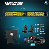 Nilight 22 Inch 37LED Dual Row Spot Flood Screw-Less Night Vision LED Light Bar | 16AWG Wire 5Pin Switch, view 2