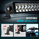 Nilight 22 Inch 37LED Dual Row Spot Flood Screw-Less Night Vision LED Light Bar | 16AWG Wire 5Pin Switch, view 6