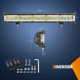 Nilight 22 Inch 456W Side Shooter Quadruple Row Spot Flood LED Light Bar | 16AWG Wire 3Pin Switch, view 2