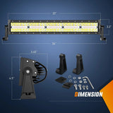 Nilight 22 Inch 480W Amber White Strobe Triple Row Spot Flood Led Light Bar | 16AWG DT Wire, view 2