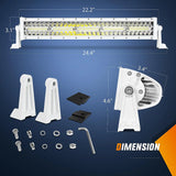 Nilight 22 Inch 480W Spot Flood Combo White Case Led Light Bar, view 2