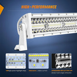 Nilight 22 Inch 480W Spot Flood Combo White Case Led Light Bar, view 3