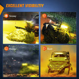Nilight 22 Inch 480W Triple Row Amber Spot Flood LED Light Bar With 16AWG Wiring Harness 3Pin Switch, view 6