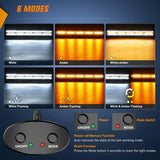 Nilight 22 Inch 480W Triple Row Amber White Spot Flood LED Light Bar | 2Pcs 4 Inch 60W LED Pods | 16AWG DT Wire 3 Leads, view 3