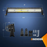 Nilight 22 Inch 480W Triple Row Spot Flood LED Light Bar, view 2